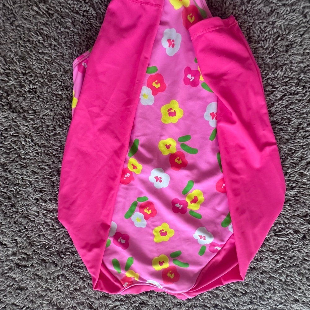 Preloved Epic Threads Pink Floral Kids Rashguard - Picture 3 of 3
